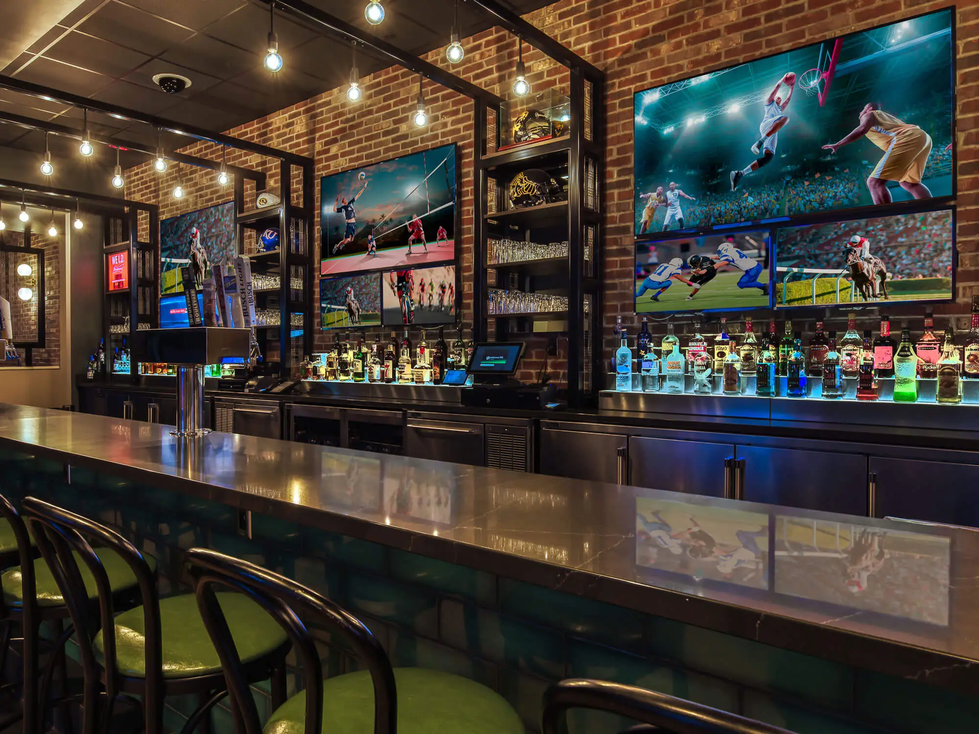 Sports Bar fireside and grill drinks counter view